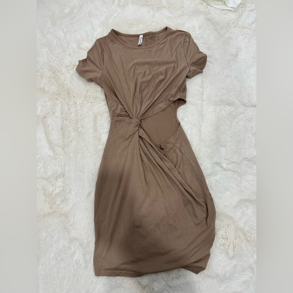Light brown knotted dress